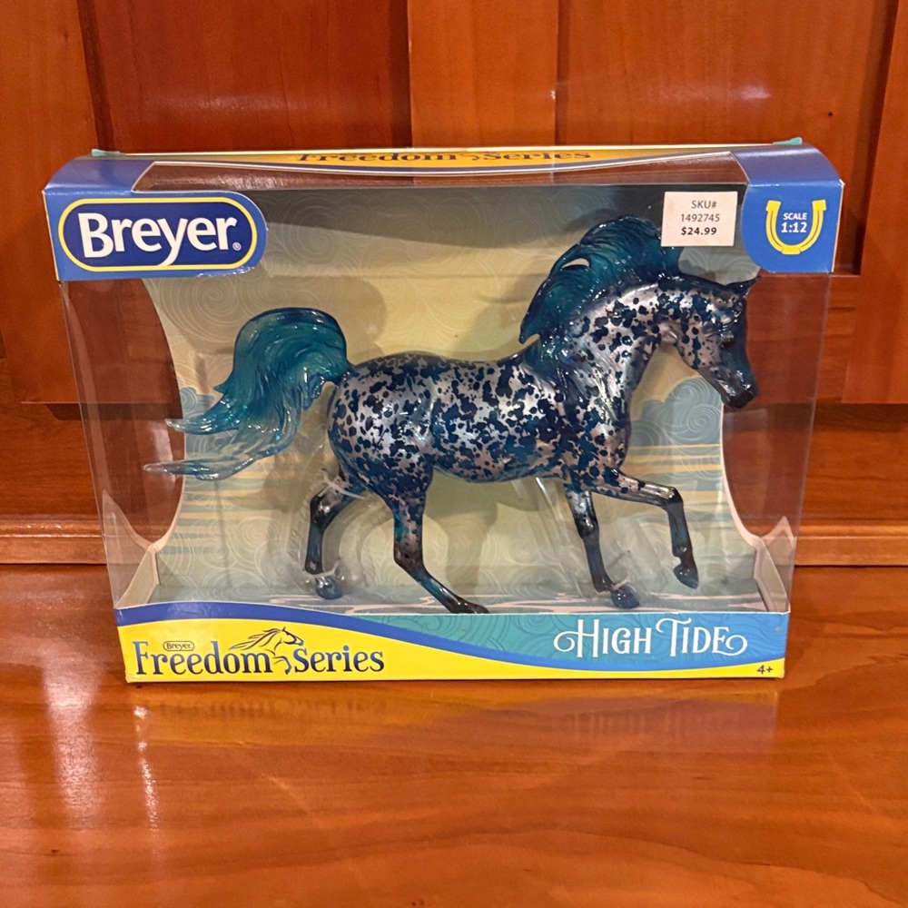 Breyer Blue Speckled Horse Figure with Teal Mane- High Tide
